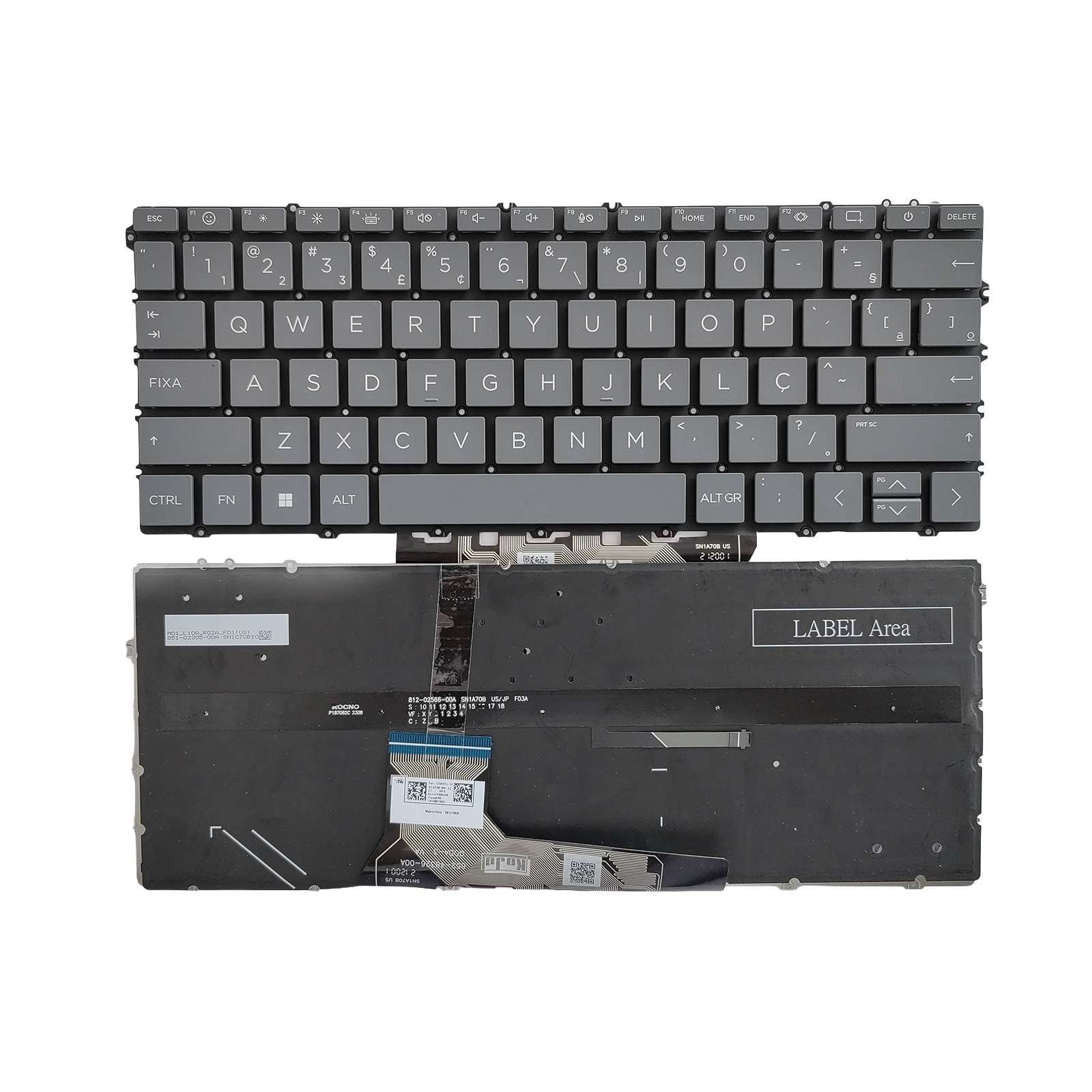 Picture of New Replacement Laptop Keyboard For HP 13-BF/16-AD small carriage return/14-FC/14-FA/16-AC/TPN-C161 Grey Backlit BR Layout
