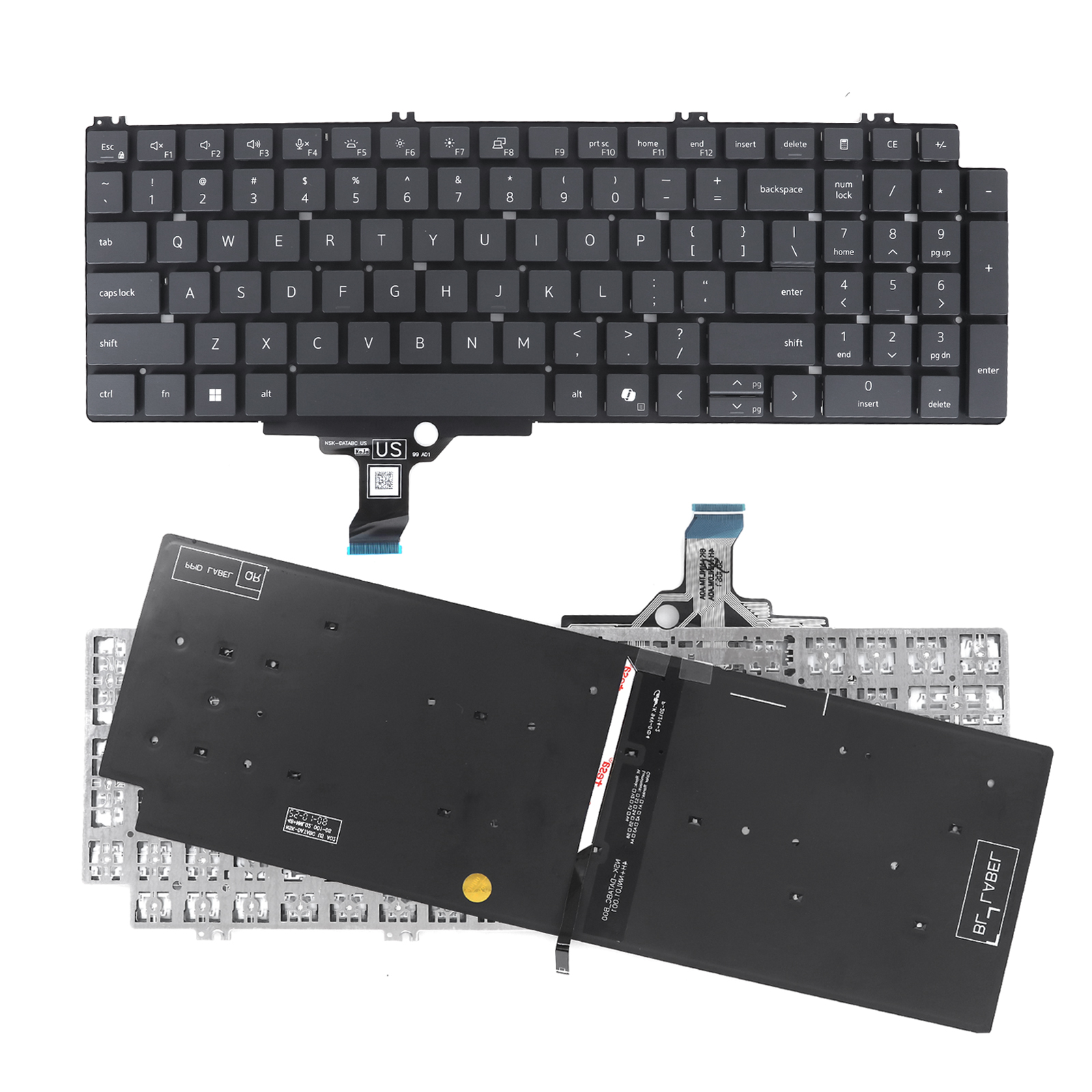 Picture of New Replacement Laptop Keyboard For DELL Pro 16 Plus PB16250 AI Key BLACK Backlit (OEM) US Layout