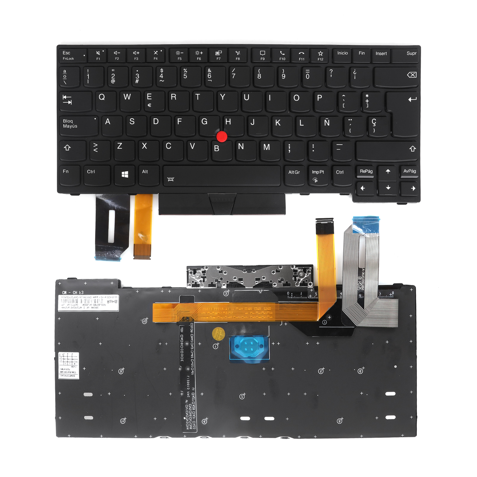 Picture of New Replacement Laptop Keyboard For IBM T14/P14S GEN1/T14 GEN1/T14 GEN2 BLACK FRAME BLACK With Point Backlit (OEM) Sp Layout