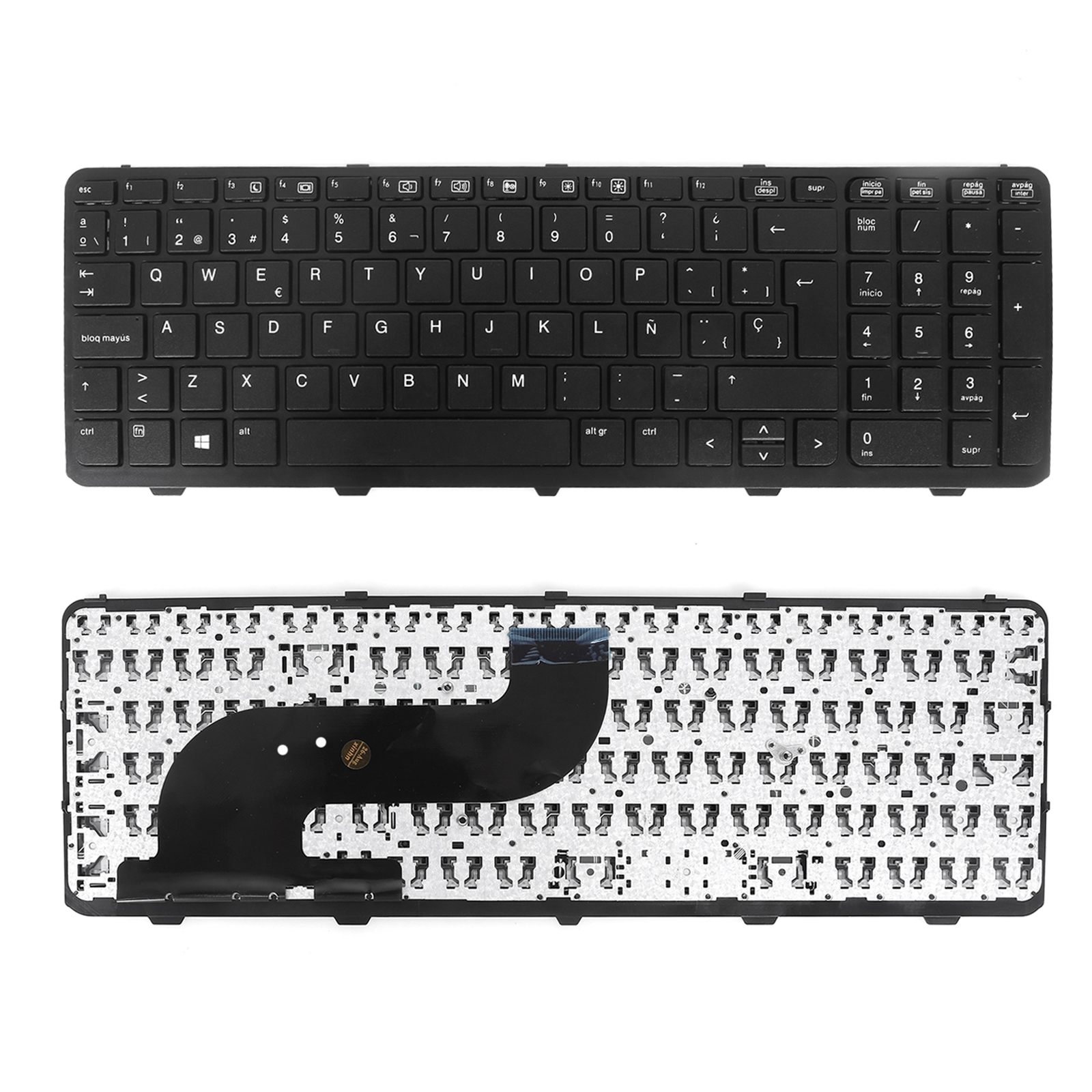Picture of New Replacement Laptop Keyboard For HP 650G1 small carriage return BLACK FRAME BLACK (OEM) Sp Layout