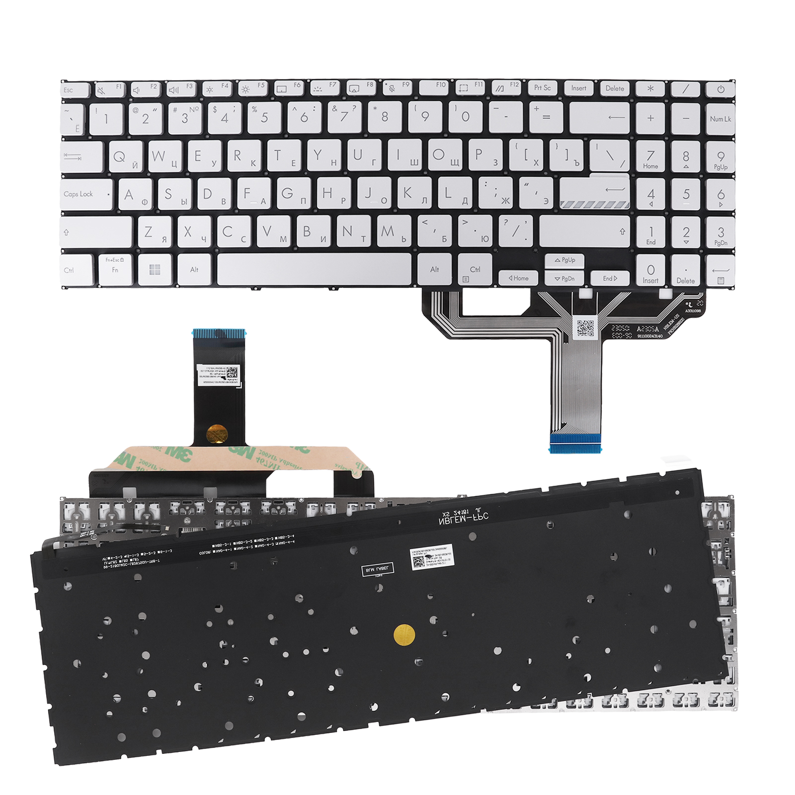 Picture of Laptop Russian keyboard forNew Replacement Laptop Keyboard For ASUS X1502/X1503/X1603/M1503/M1603 SILVER Backlit (OEM) RU Layout