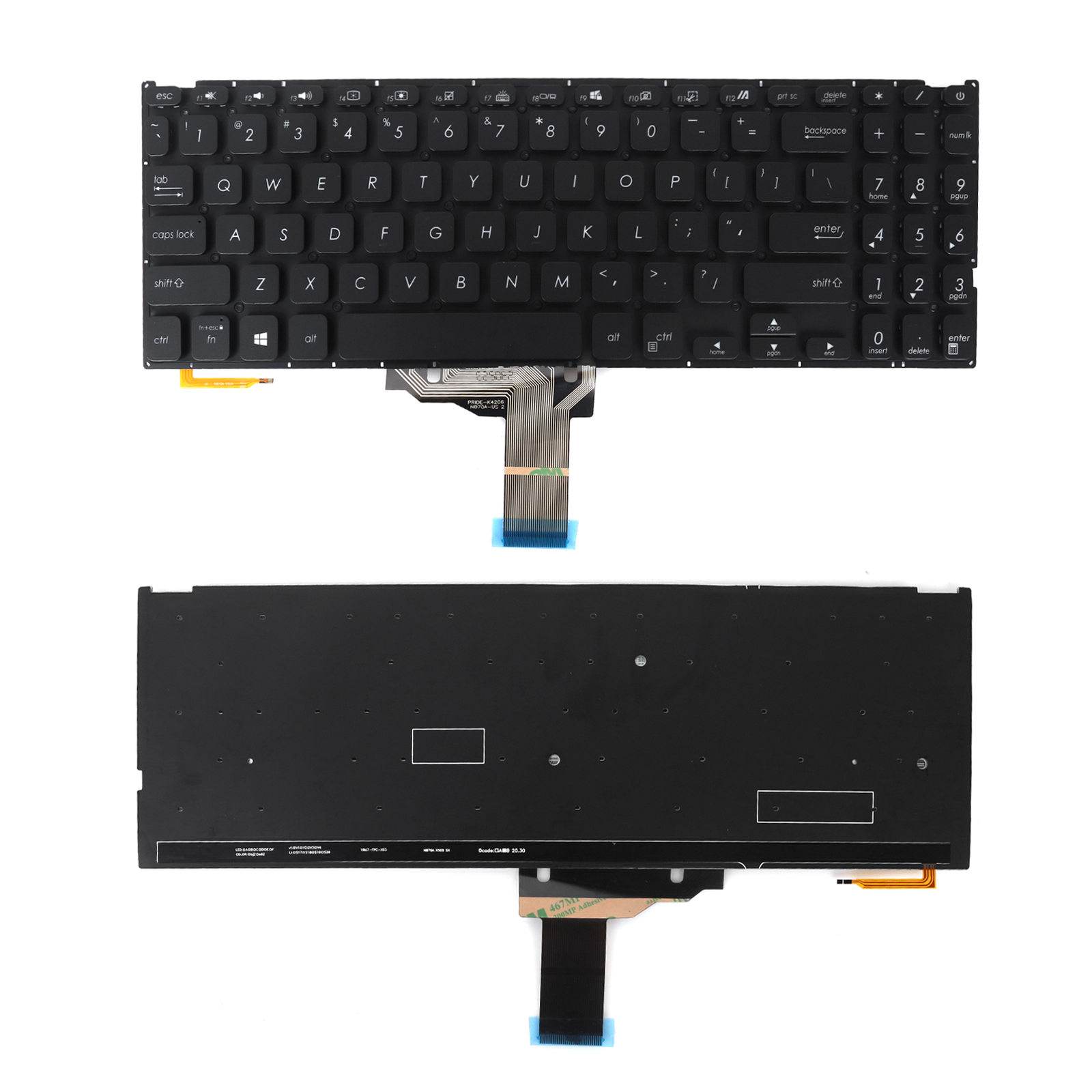 New Replacement Keyboard Laptop For ASUS Vivobook X515 X515E X515M X515J X515JA R515L F515J F515JA F515JP F515E F515EA F515EP BLACK（Backlit,Without FRAME,Win8） US Layout