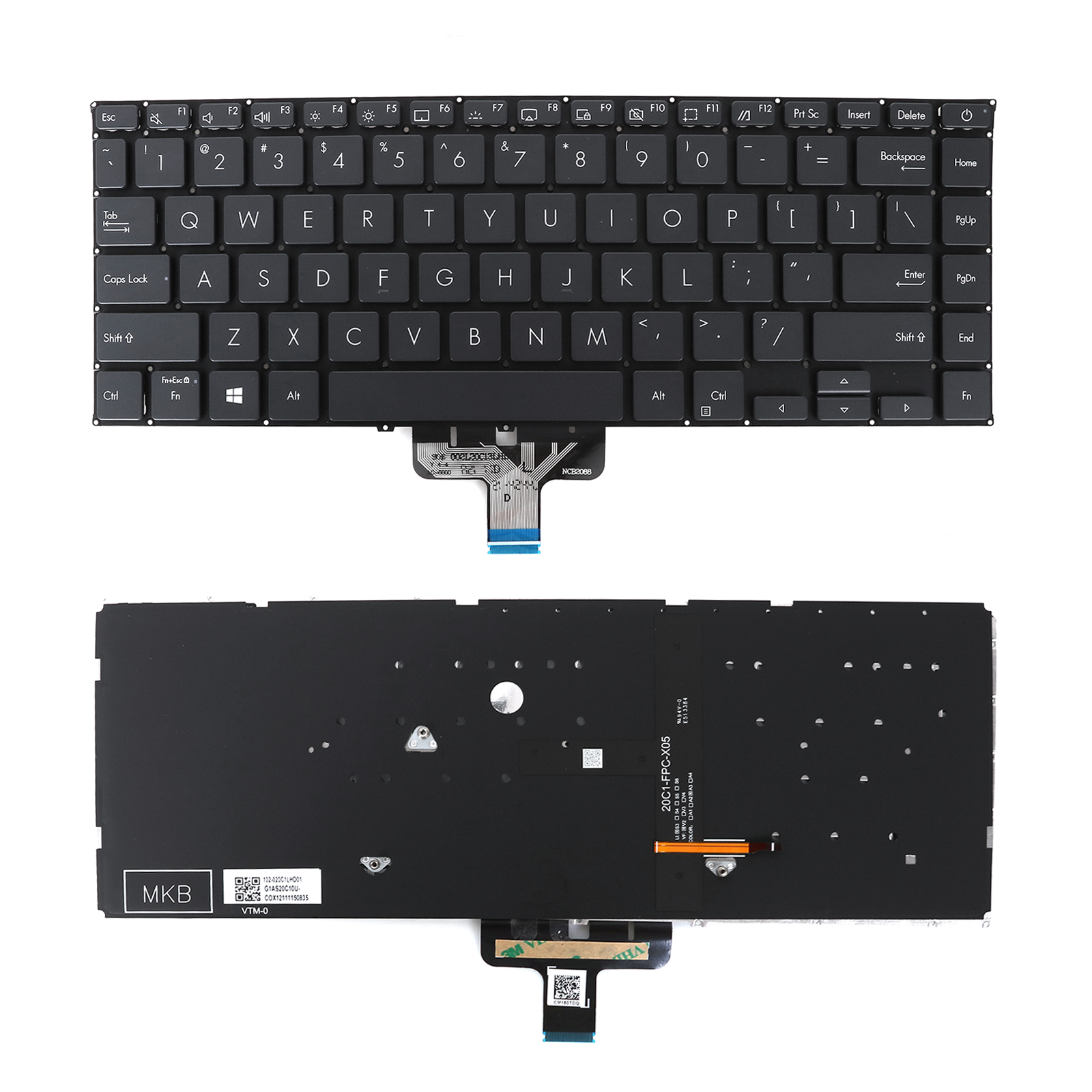New Replacement Laptop Keyboard For ASUS UX435 Grey Black Backlit US Layout